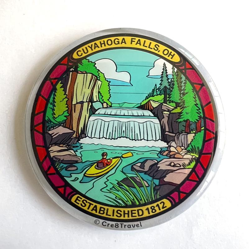 Cuyahoga Falls, OH Acrylic Magnet – 2.3 inches