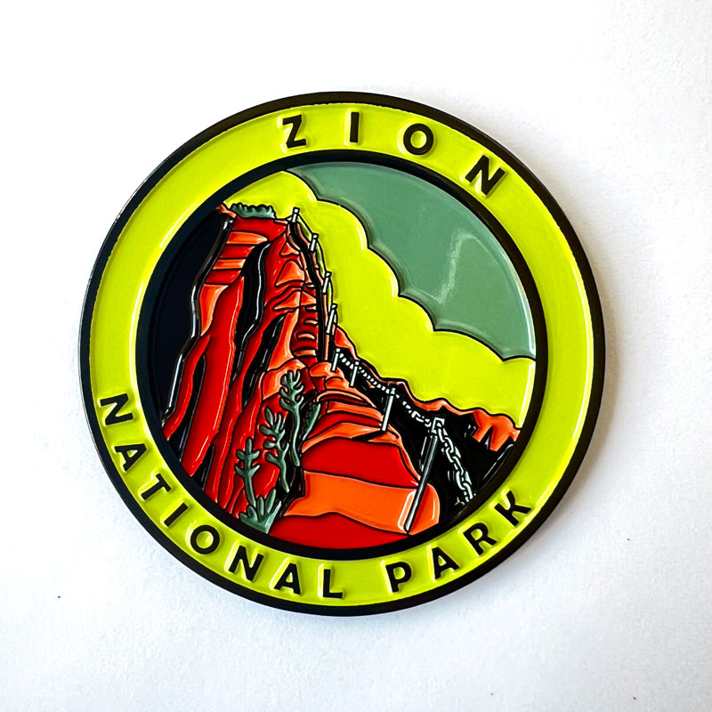 Zion National Park Collectible Magnet - Enamel Finish, 52mm
