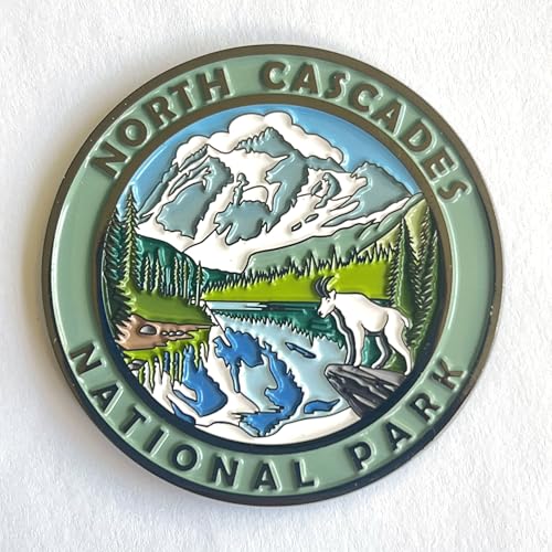North Cascades National Park Wildlife Enamel Round Magnet