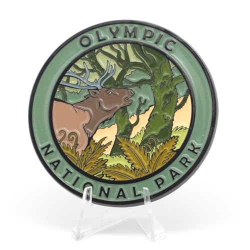 Olympic National Park Wildlife Enamel Round Magnet