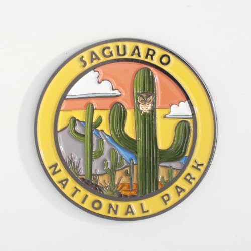 Saguaro National Park Wildlife Enamel Round Magnet