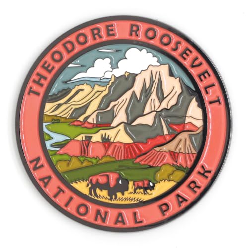 Theodore Roosevelt National Park Wildlife Enamel Round Magnet