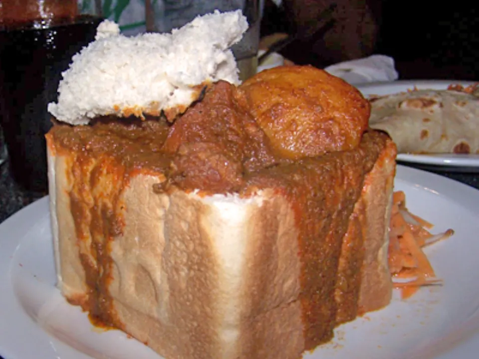 bunny chow, reference photograph for the food guide