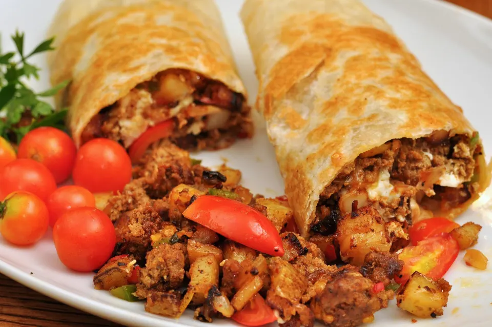 burrito, reference photograph for the food guide