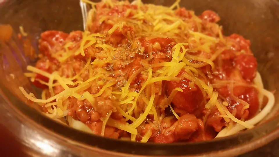 Filipino spaghetti, reference photograph for the food guide