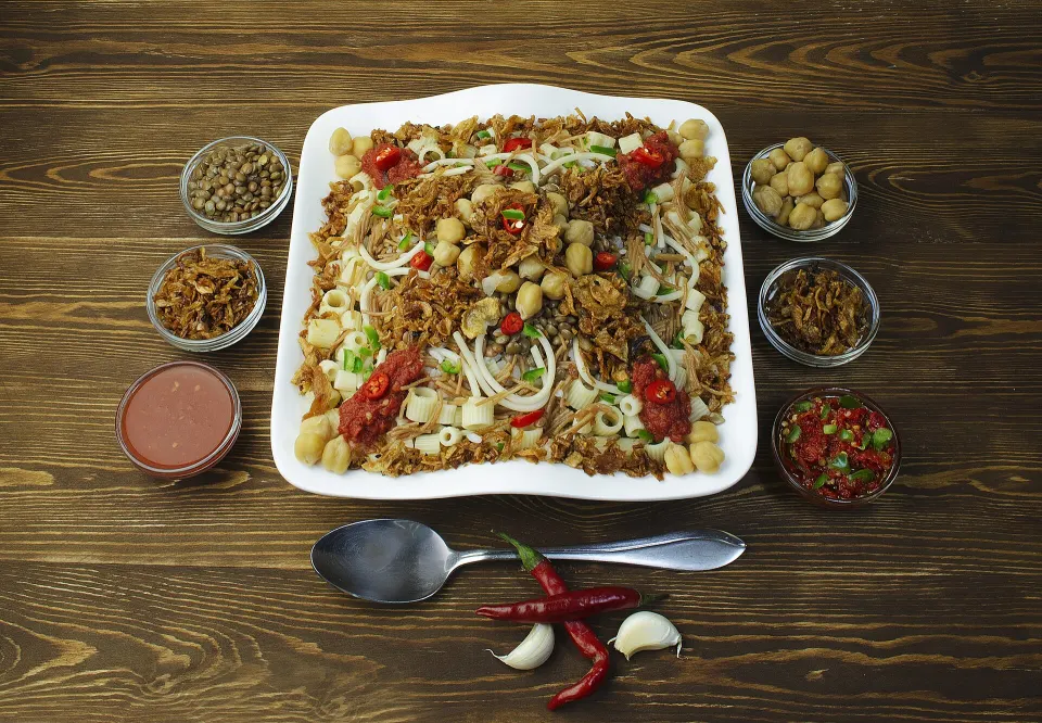 koshari, reference photograph for the food guide