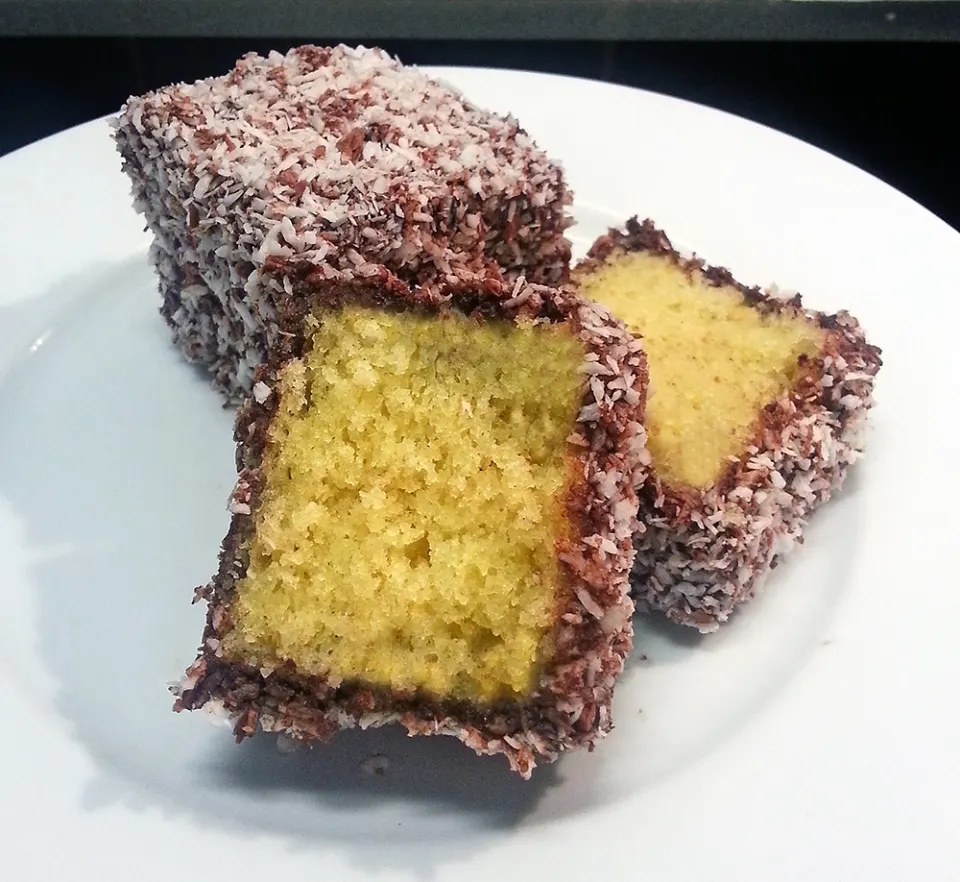 lamington, reference photograph for the food guide