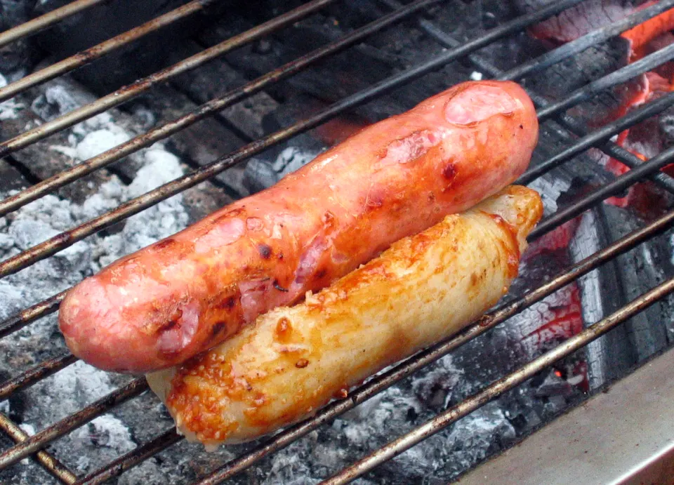 Small sausage in large sausage, reference photograph for the food guide
