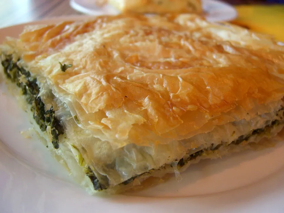 spanakopita, reference photograph for the food guide
