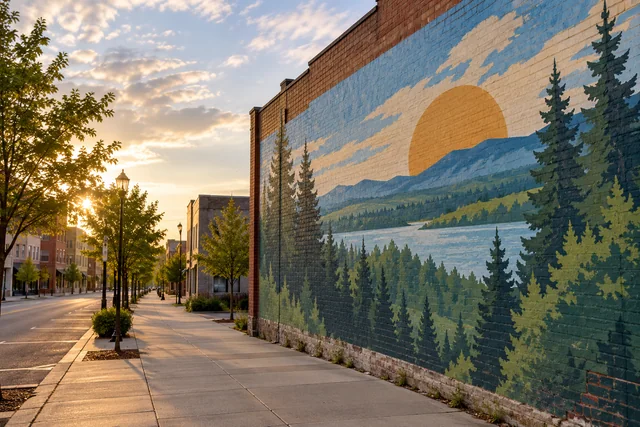 Bangor Wants You Mural — AI-generated editorial illustration