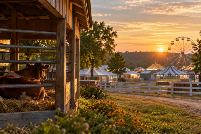 Blue Hill Fairgrounds — AI-generated editorial illustration