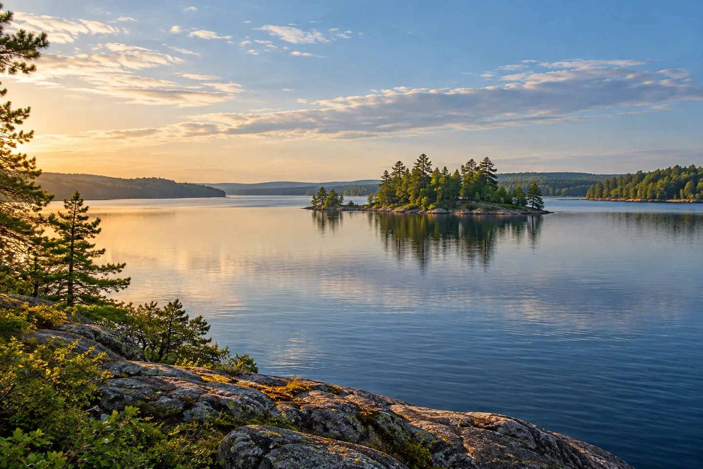 Damariscotta Lake — AI-generated editorial illustration