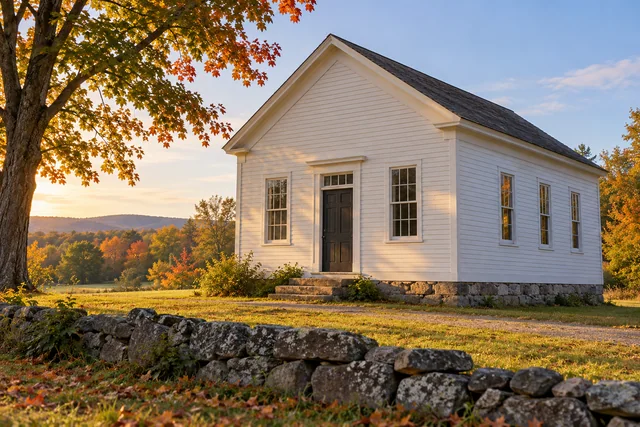 Dudley’s Corner School House — AI-generated editorial illustration