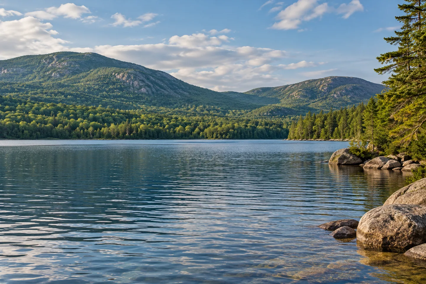 Eagle Lake on Mount Desert Island — AI-generated editorial illustration
