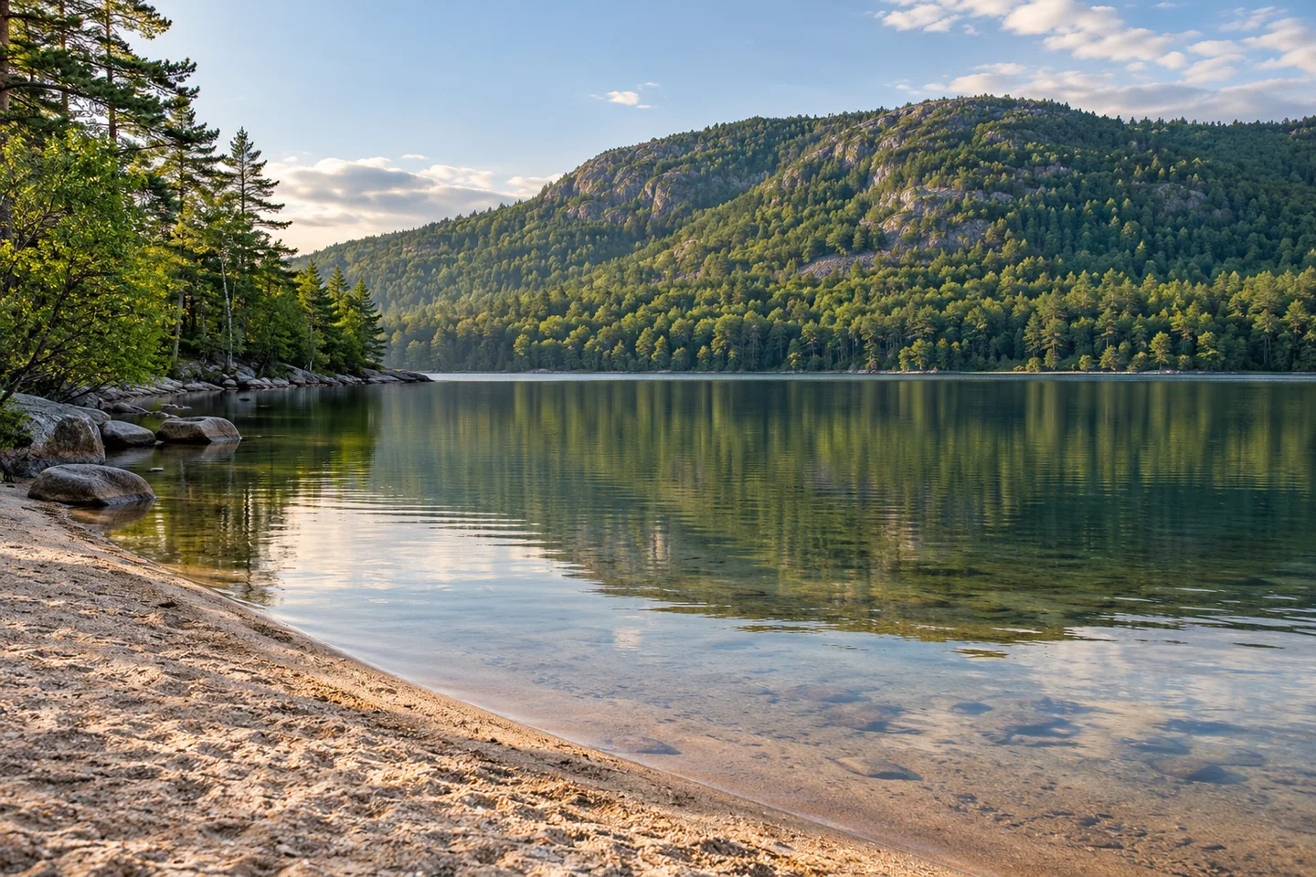 Echo Lake on Mount Desert Island — AI-generated editorial illustration