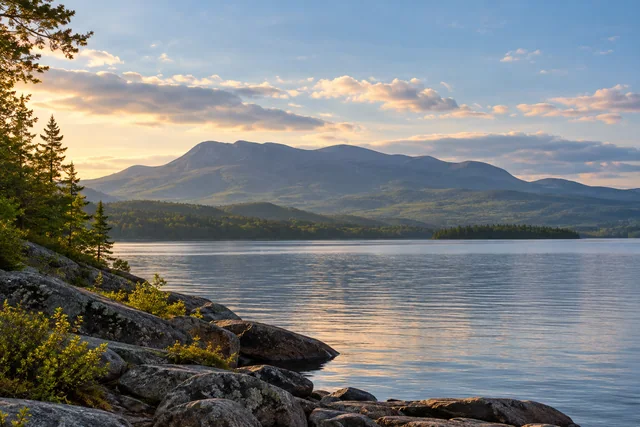 Flagstaff Lake — AI-generated editorial illustration