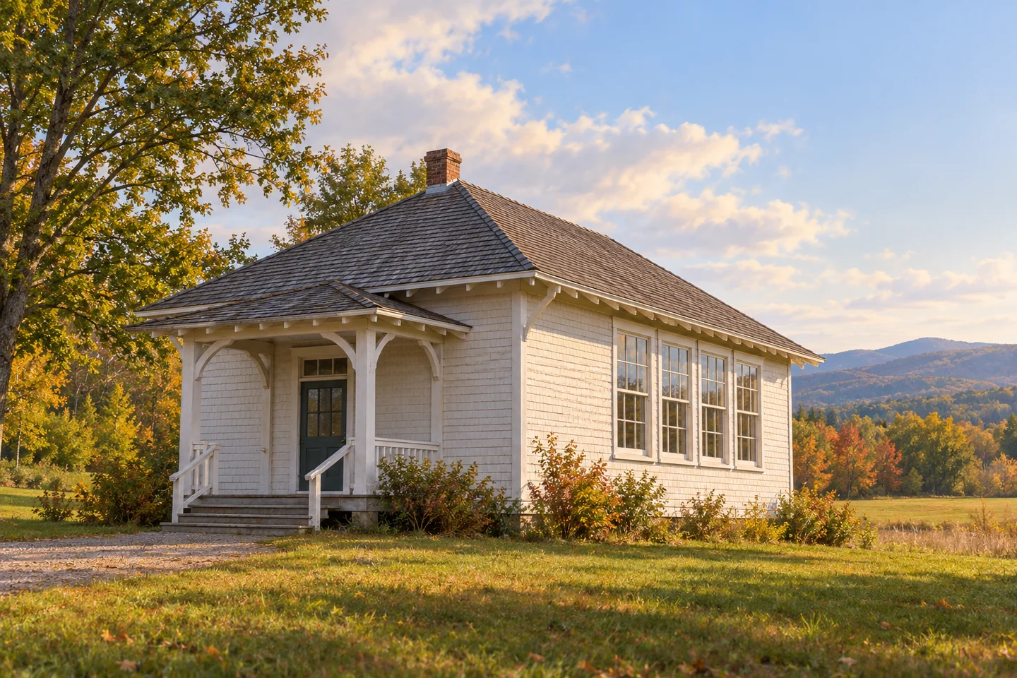 Governor Brann Schoolhouse — AI-generated editorial illustration