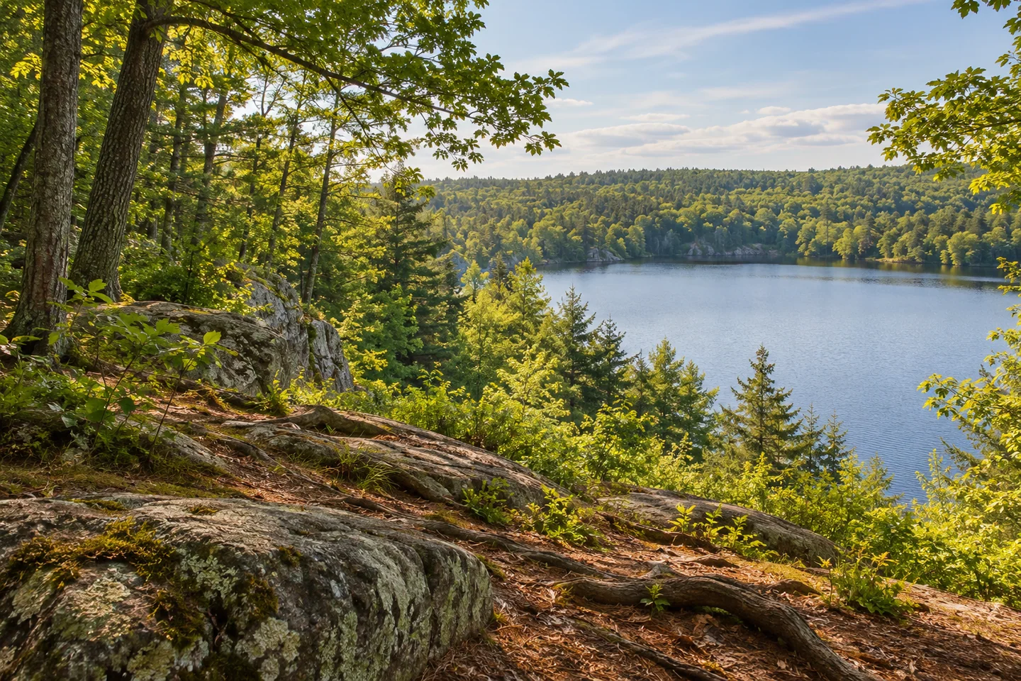 Hallowell Reservoir Recreation Area and City Forest — AI-generated editorial illustration