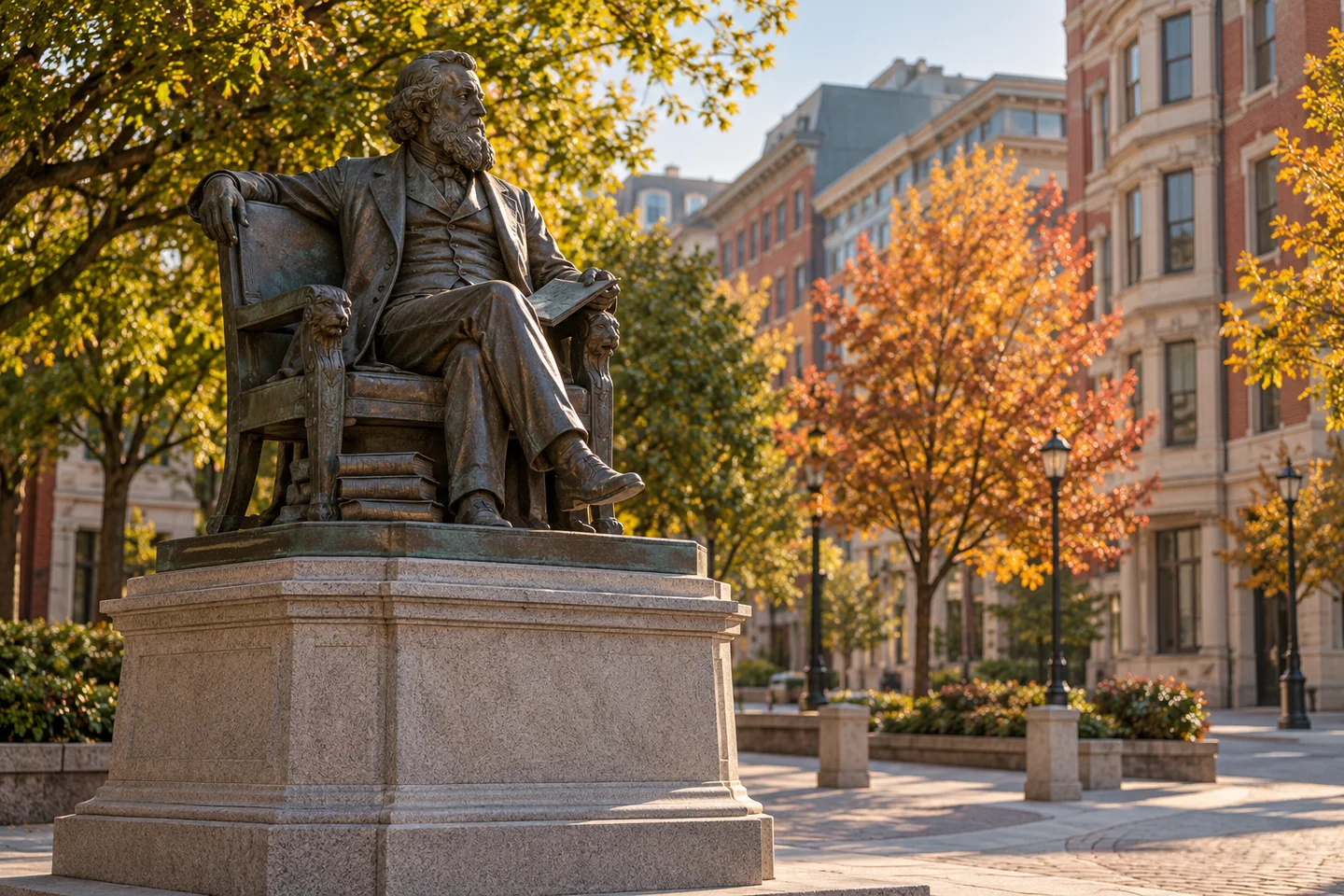 Henry Wadsworth Longfellow Monument — AI-generated editorial illustration