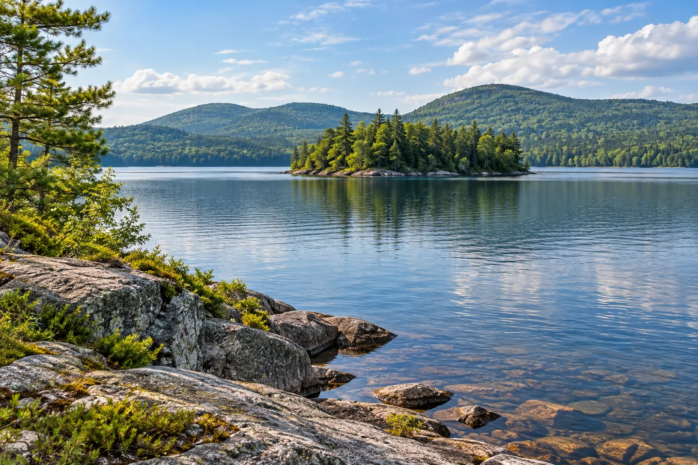 Lake Anasagunticook — AI-generated editorial illustration