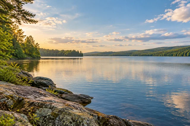Lake Wassookeag — AI-generated editorial illustration