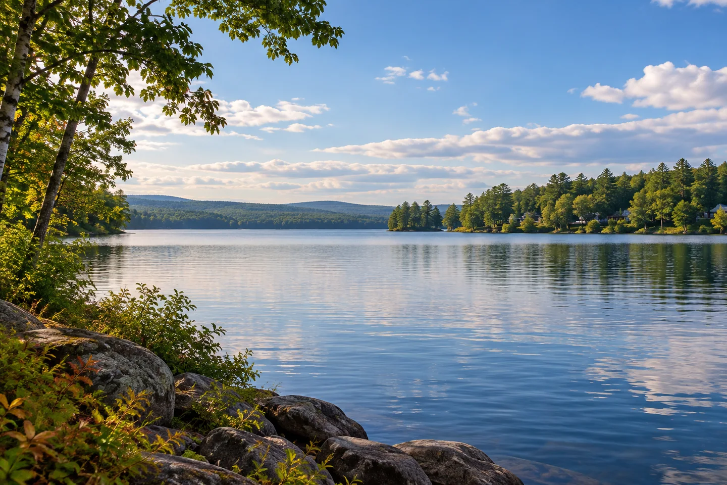 Maranacook Lake — AI-generated editorial illustration