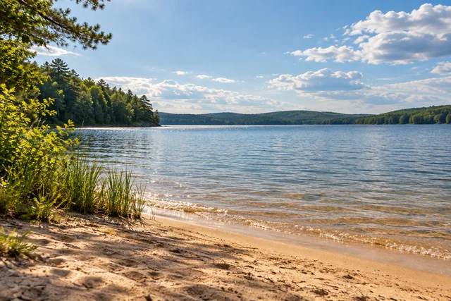 Molasses Pond and Public Beach — AI-generated editorial illustration
