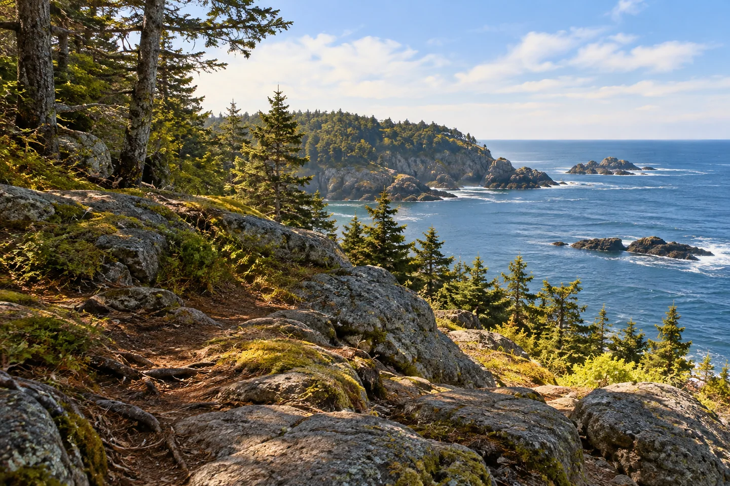 Monhegan Wildlands — AI-generated editorial illustration