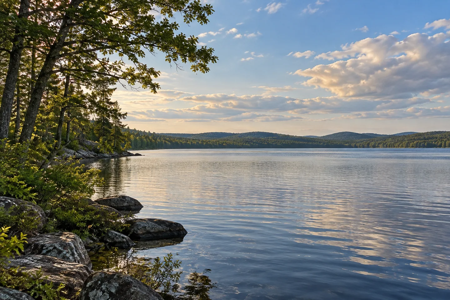 Pleasant River Lake — AI-generated editorial illustration