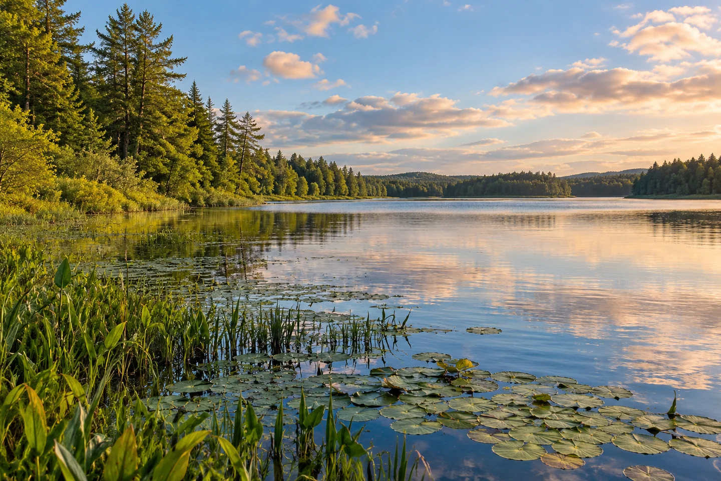 Plymouth Pond — AI-generated editorial illustration
