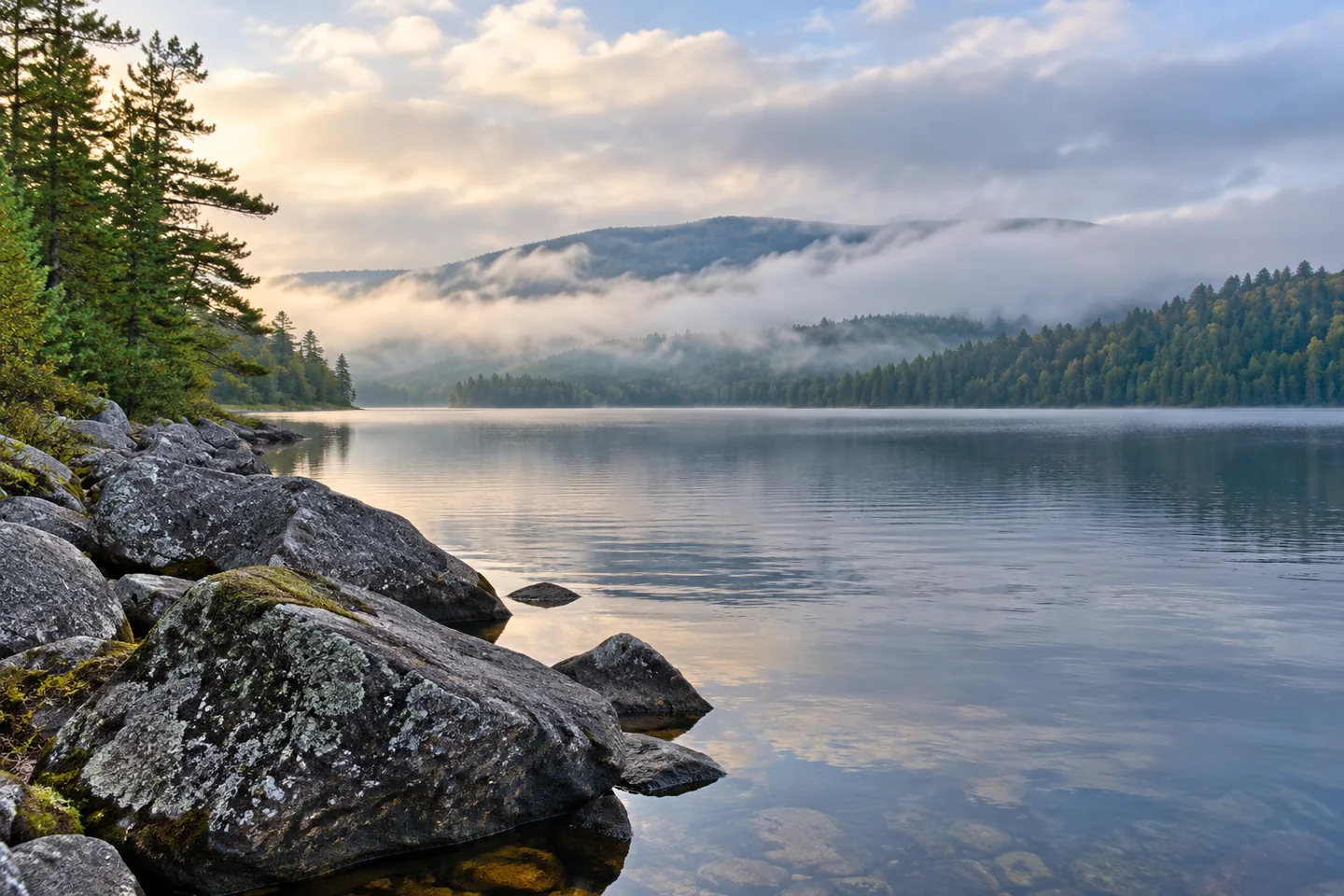 Rainbow Lake — AI-generated editorial illustration