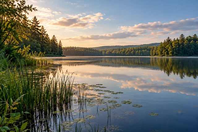 Sennebec Pond — AI-generated editorial illustration