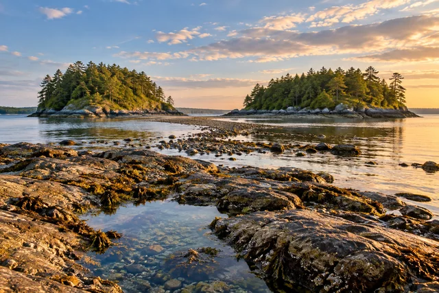 Spectacle Island Preserve, Sheepscot River — AI-generated editorial illustration