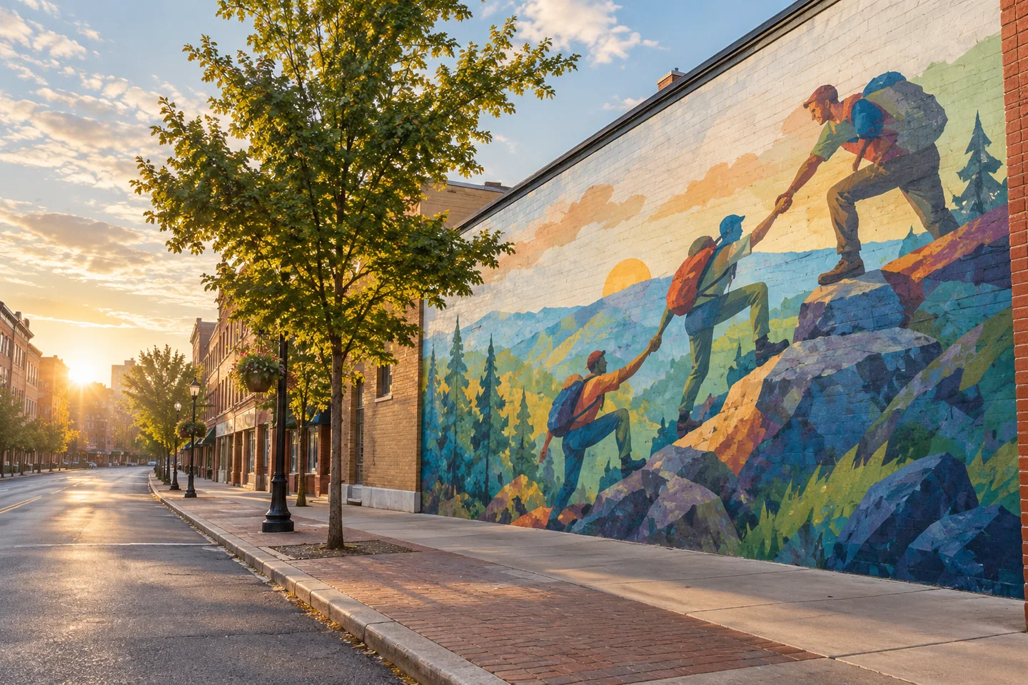 Together Place Mural at Shaw’s, Bangor — AI-generated editorial illustration